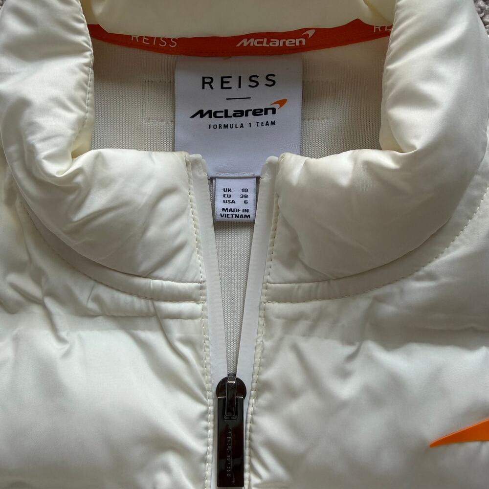 REISS x McLaren F1 Hybrid Quilt Knit Gilet White Women’s US 6 / EU 38 / UK 10 - Picture 2 of 12